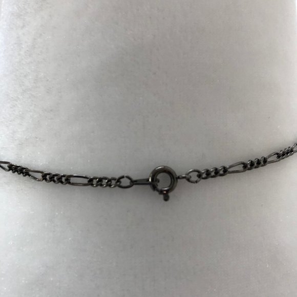 Metal Necklace with Blue and Cubic Stones - Picture 3 of 7